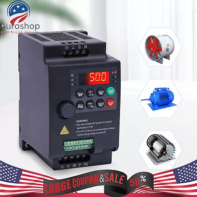 『USA』 HY 1HP 0.75KW VFD Variable Frequency Drive Inverter VSD Single To 3 Phase • $83.60