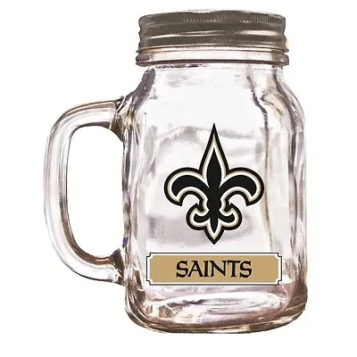 $23.89 • Buy Brand New Duck House Sports NFL New Orleans Saints 20oz  Glass Mason Jar / Mug