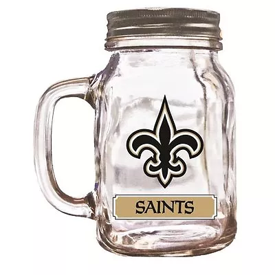 $23.89 • Buy Brand New Duck House Sports NFL New Orleans Saints 20oz  Glass Mason Jar / Mug