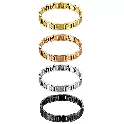 Men Tungsten Carbide Bracelet Link Magnetic Therapy Elements Energy Health Chain • $20.99