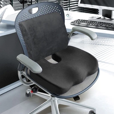 $39.95 • Buy Coccyx Orthopedic Memory Foam Seat Cushion Back Cushion Pain Relief Chair Pillow