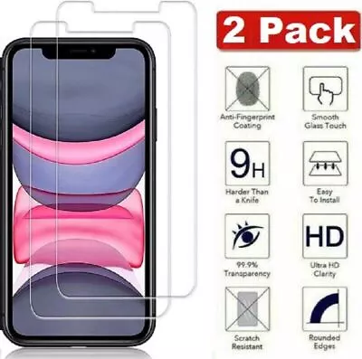 $7.99 • Buy 2X For IPhone 14 13 12 11 Pro Xr Xs Max 7 8 Plus Tempered Glass Screen Protector