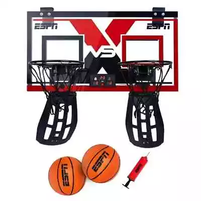 ESPN 2-Player Foldable Bounce Back Over The Door Basketball Hoop Game-23  - NEW! • $39.17