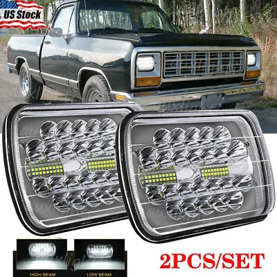 Pair 5x7“ 7x6” LED Headlights Hi/Lo Beam For Dodge D150 D250 D350 Ram 50 H4 JEEP • $31.44