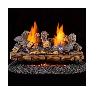 Duluth Forge DLS-24R-1 Dual Fuel Ventless Fireplace Logs Set With Remote Cont... • $494.81