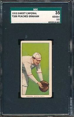 T206 Sweet Caporal 350 30: PEACHES GRAHAM Boston Braves ~ SGC 2.5 • $87.50