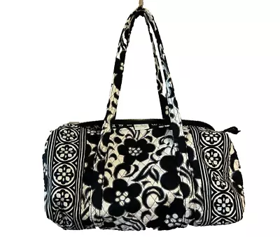 Vera Bradley Day Night Retired Black/White Floral Large Overnight Travel Duffle • $29.99