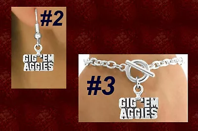 GIG'EM AGGIES Texas A&M ATM University Mother School Sports Earring NCAA Jewelry • $5.50