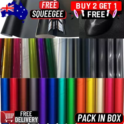 $26.99 • Buy Car Vinyl Wrap Film Roll Matt Satin Glossy 3D 4D Carbon Fiber Decal Sticker Tint