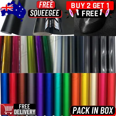 Car Vinyl Wrap Film Roll Matt Satin Glossy 3D 4D Carbon Fiber Decal Sticker Tint • $17.99