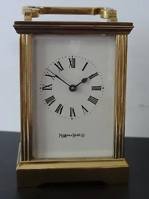Vintage Mappin & Webb Ltd Heavy Brass Carriage Clock Working & Keys • $107.36