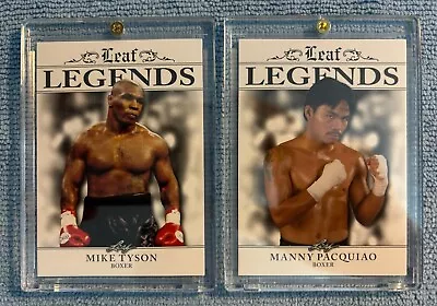 Mike Tyson * Manny Pacquiao Leaf Legends Exclusive Mint Lot (2) Boxing Cards • $9.95