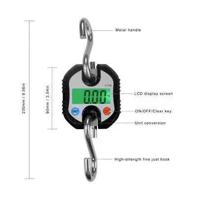 150KG Crane Scale LCD Digital Electronic Hook Weight For Livestock Hanger MU • $23.24