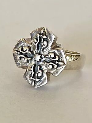 Barse 925 Sterling Silver Maltese Cross Ring Size 6.75 Thailand 10.03 Grams • $39