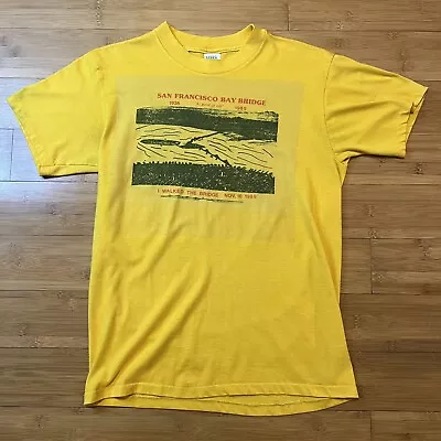 Vintage 1989 Men's San Francisco Bay Bridge 'I Walked The Bridge' T-Shirt Size L • $24.99