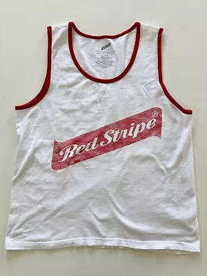 Red Stripe Jamaican Beer Old School Ringer T-Shirt Sleeveless Tank Top Men L • $19.99