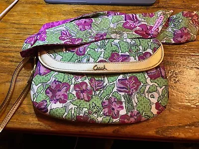 NWOT'S Coach Ashley Floral Iris Multicolor Wristlet Bag  Clutch  W/tie EXC • $19.97