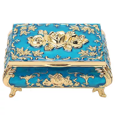 Vintage Jewelry Box European Style Zinc Alloy Glossy Ornament Organizer Case AU • $40.46