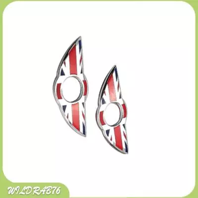 2X For Mini Cooper (2 Door) Angel Wing Union Jack Door Lock Knob Pin Decor Ring  • $11.23