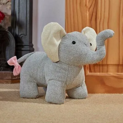 Cute Plush Weighted Jumbo Elephant Doorstop Animal Decorative 1.5kg Indoor • £17.99