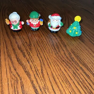Fisher Price Little People Christmas Lot Of 4 Santa Mrs. Claus Elf Tree • $9.99
