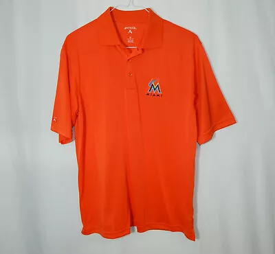 Miami Marlins MLB Baseball Short Sleeve Polo Golf Shirt Medium Mens Clothing • $19.95