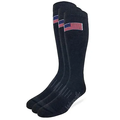 Wrangler Mens American Flag Everyday Western Tall Boot Socks 3 Pair Pack • $18.99