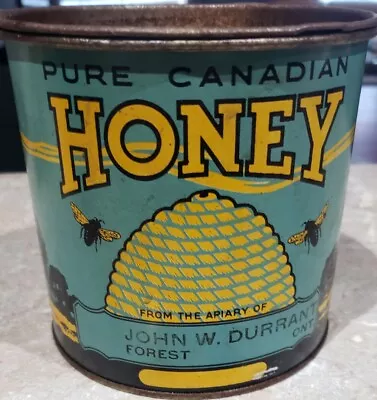 Vintage Forest Ontario Honey Tin Can Advertising  • $79