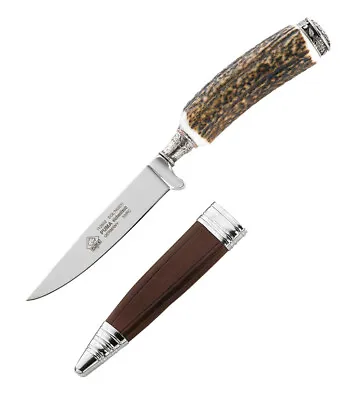 $234.95 • Buy Puma Eichenlaub Staghorn Handle Fixed Blade Hunting Knife, Leather Sheath