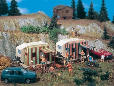 Vollmer 45145  Camping Trailers (2)- HO Unassembled Scale Kit • $13.95