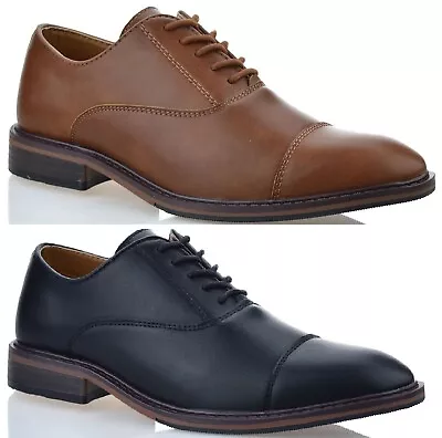 Mens Smart Lace Up Oxford Formal Work School Office Wedding Dress Casual Shoes S • £13.95