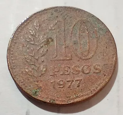 10 Pesos 1977 Argentina Coin Dirty War • $2.01