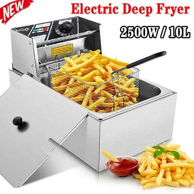 £53.90 • Buy 10L Large Electric Deep Fat Fryer Fast Chip Single Tank Oil Fryer Commercial NEW