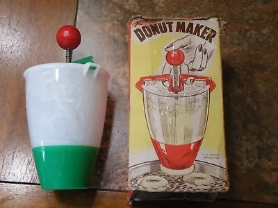 Vintage POPEIL'S Plastic DONUT MAKER In ORIGINAL BOX W Recipes FREE SHIP • $20.99