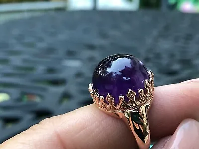 Millie By MCL Rose Vermeil Amethyst Cabochon Crown Ring  HSN • $300