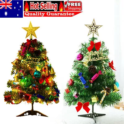Small Mini Christmas Tree With LED Lights Xmas Tabletop Rtificial Ornament Gift • $14.20