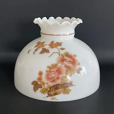 Vintage GWTW 10  Fitter Pink Salmon Hurricane Or Electric Glass Dome Lamp Shade • $55