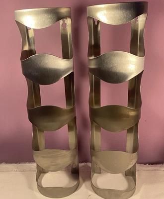 $21 • Buy Set Of 2 IKEA -  4  Bottle Silver Stainless Steel Wine Rack Holders