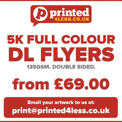 £69 • Buy 5000 1/3 A4 Dl Flyers Double Sided Printed Full Colour 135gsm 130 A5 A6 Leaflets