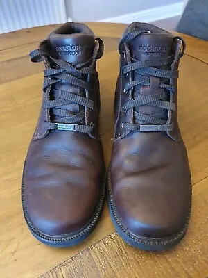 £24.99 • Buy Men's Rockport Northfield Hydro Shield Waterproof Brown Waxed Leather Boots Uk 9