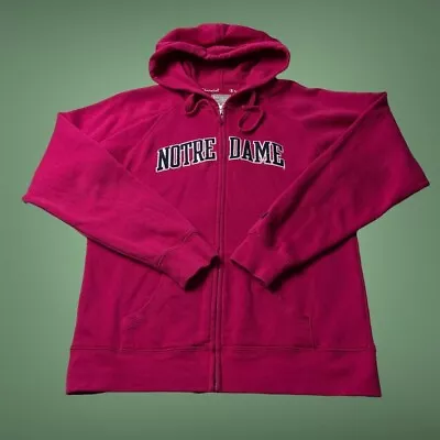 Womens Champion Hoodie Sports University College Medium Pink Zip Up Notre Dame • £9.95