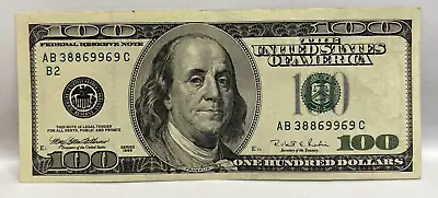 Series 1996 ~ US One Hundred Dollar Bill $100 ~ New York AB 38869969 C • $133