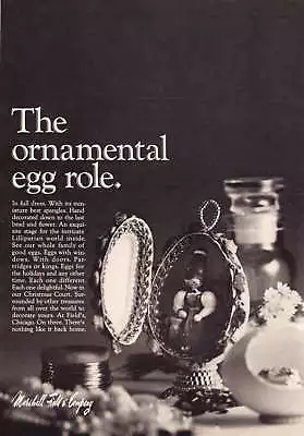 1966 Ornamental Eggs Photo Marshall Field Xmas Print Ad • $7.96