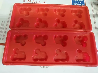 Disney Mickey Mouse Head Red Ice Cube Tray Chocolate/Candy Mold Plastic Vtg (e3) • $16