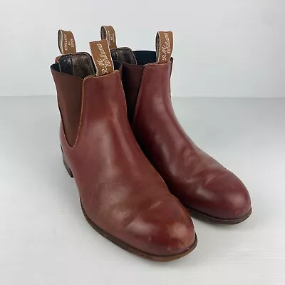 RM Williams Boots Mens 10 G Mid Brown Craftsman Chelsea Made In Australia • $149.95