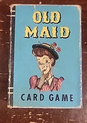 Vintage 1940’s Whitman Old Maid Playing Card 2.5” Deck Complete W/Box & Instruct • $12.99