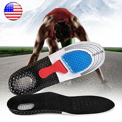 Gel Massaging Shoe Insoles Work Boots Feet Arch Support Orthotic Absorb Shock US • $6.11