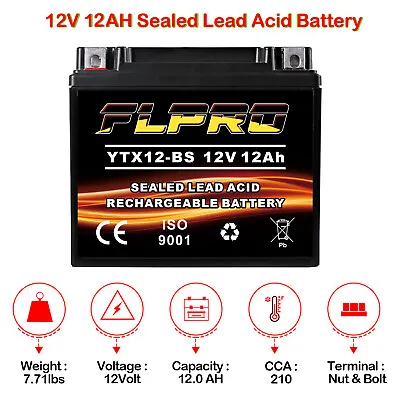 YTX12-BS Motorcycle Sealed AGM Battery For Honda Kawasaki Suzuki ATV Yamaha • $39.95