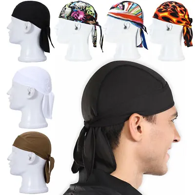 Men Cooling Head Wrap Du Rag Cycling Biker Beanie Skull Cap Quick Dry Bandana US • $7.58