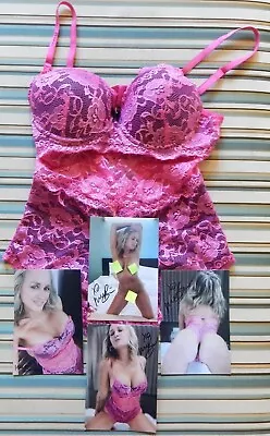 Michelle Baena Playboy Sexy 1 Pc Lingerie/ With 4 Signed Photos • $75
